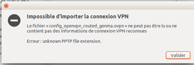 unknown pptp file extension openvpn